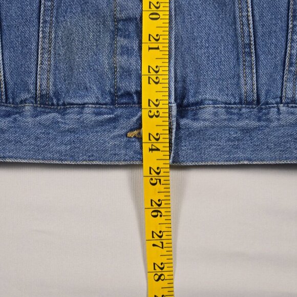 Love Tree Distressed Blue Denim Jacket Women's Size L Ripped Casual Button-Up - Picture 10 of 16